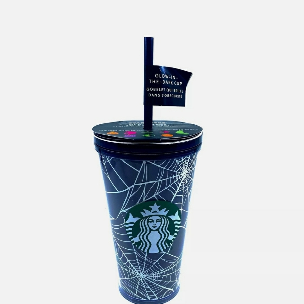 Starbucks 2021 Halloween Spider Web Glow in The Dark Tumbler 16 oz